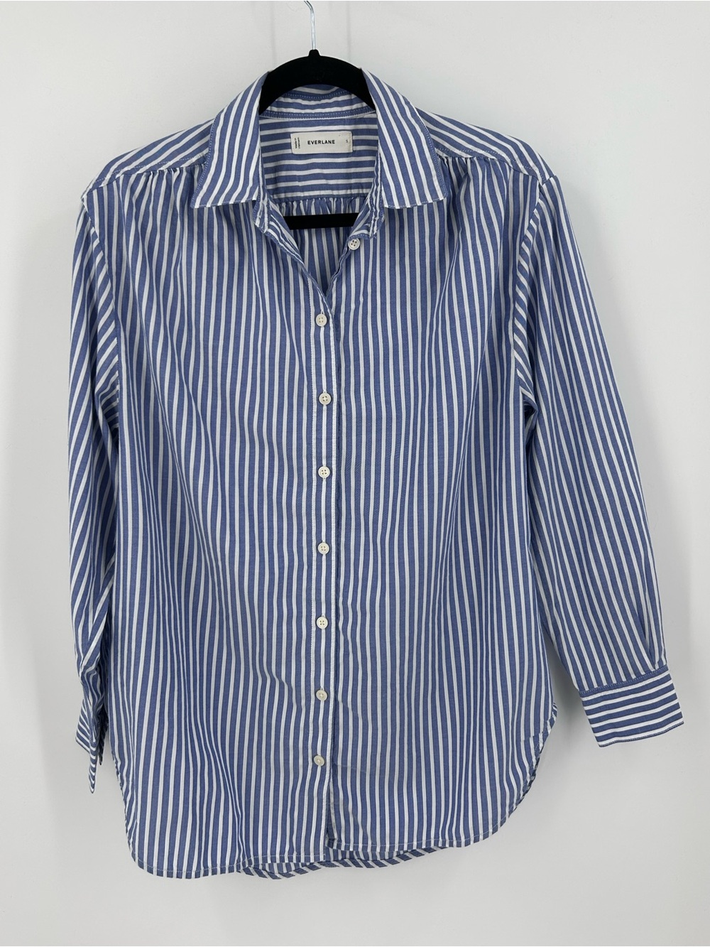 Everlane The Silky Cotton Relaxed Striped Button Down Shirt - Size Small